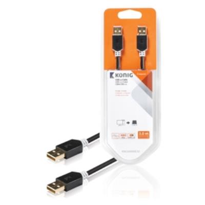 Câble usb 2.0, a mâle vers a mâle, 3m, gris könig