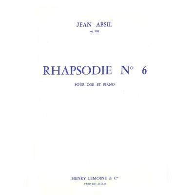 Partitions classique LEMOINE ABSIL JEAN - RHAPSODIE N°6 OP.120 - COR, PIANO Cor