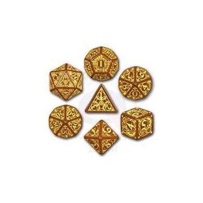 Set de Dés de Steampunk Marron et Jaune