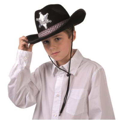 Chapeau Cowboy Sheriff Junior Noir