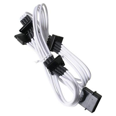 Bitfenix - Alchemy White - Cordon d'alimentation gainé - Molex vers 4x SATA - 20 cm (coloris blanc)