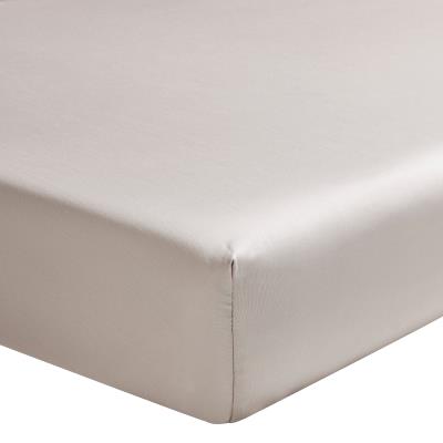 Essix - Drap housse Satin de coton uni Galet - 90 x 190 cm