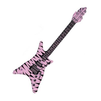 Guitare rock gonflable rose fluo Taille Unique