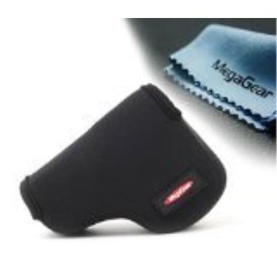 MegaGear Matériau Léger Neoprene Sac photo Housse Étui sacoche pour Samsung NX3000 avec objectif 20-50mm (Noir)