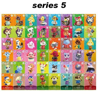 [Série 5] Standard Carte pour Amiibo HAOBUY pour Animal Crossing Serie 5 Nintendo Switch - 48pcs (8.6*5.4cm)