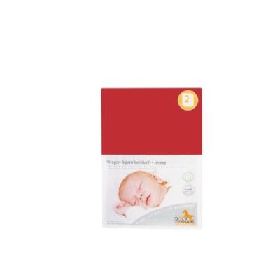 PINOLINO - 540004-5D - DRAP-HOUSSE POUR DES BERCEAUX JERSEY - PACK DE 2 - ROUGE
