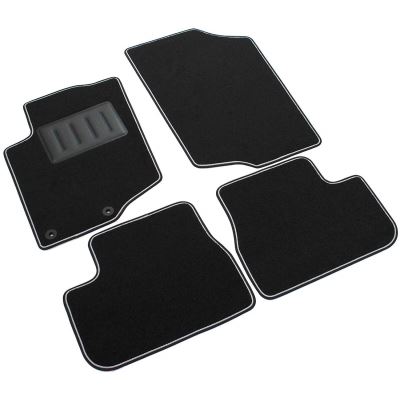 Il Tappeto Auto SPRINT00002 Tapis antidérapants en moquette noire, bord bicolore, protège-talon renforcé en caoutchouc