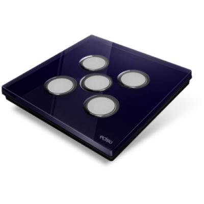 Plaque de recouvrement diamond pour base edisio - 5 touches, coloris bleu nuit