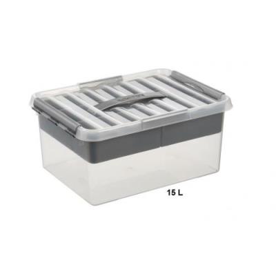 SUNWARE Grande boite de rangement multifonctions - Avec compartiment amovible - 15 Litres ! 