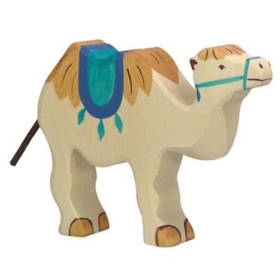 HOLZTIGER - 80165 - FIGURINE - CHAMEAU AVEC SELLE