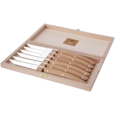 CLAUDE DOZORME 2.90.001.29 COFFRET HÊTRE 6 COUTEAUX THIERS MANCHE BAMBOU