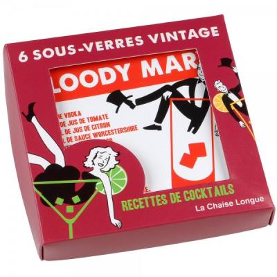 Set de 6 dessous de verre vintage