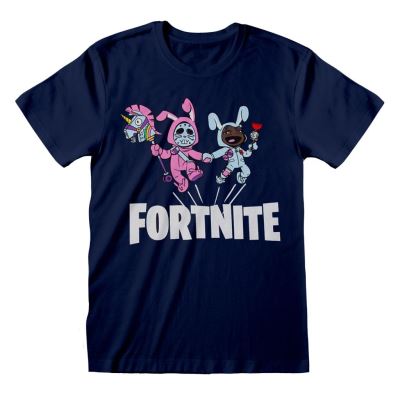 FORTNITE - T-Shirt Kids Bunny Trouble - Marine (7-8 ans)