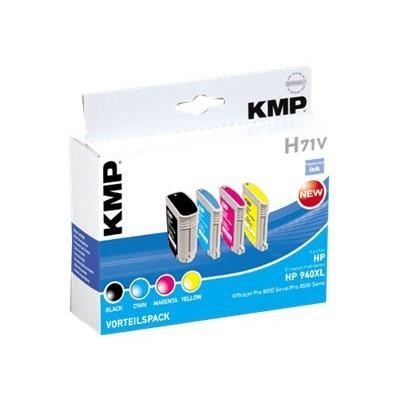 KMP Vorteilspack H71V - 4 - XL grootte - zwart, geel, cyaan, magenta - inktcartridge (alternative for: HP C4906AE, HP C4907AE, HP C4908AE, HP C4909AE)