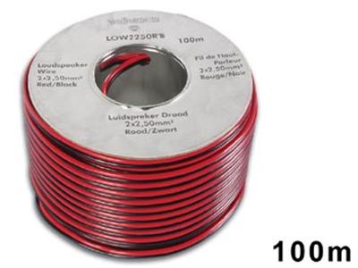 Velleman - Câble Haut-Parleur - CCA - Rouge/Noir - 2 x 2.50mm, 100m