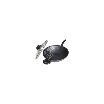 Swiss diamond - Wok 32 cm avec couvercle verre et grille