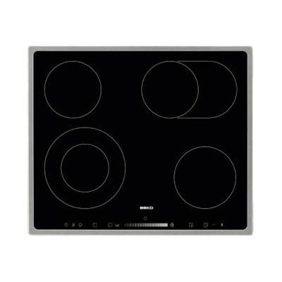 Beko HIC 64503 TX vitrocéramique - 60 cm - noir - vitrocéramique - avec garnitures en acier inoxydable