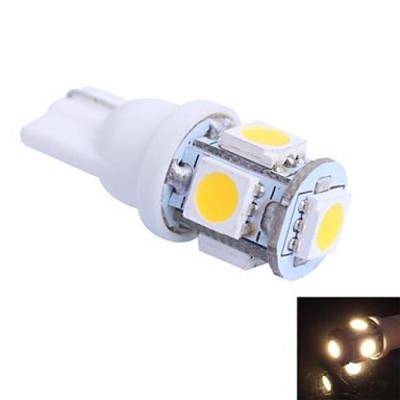 Lampe à Led à Support T10, Couleur lumière Blanc chaud, Puissance 1W, 5 LED SMD 5050, Lumes 100lm