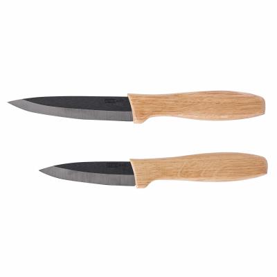 Set 2 couteaux céramique noire et bois kitchen artist men337