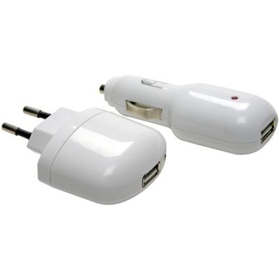 Adaptateur Secteur et Voiture USB -  Alimentation Chargeur MP3 MP4 IPOD IPHONE GPS PDA
