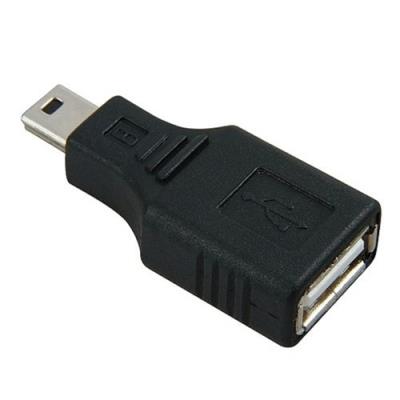 AKORD Câble USB-2 USB femelle vers mini USB mâle 5 broches Adaptateur convertisseur Noir