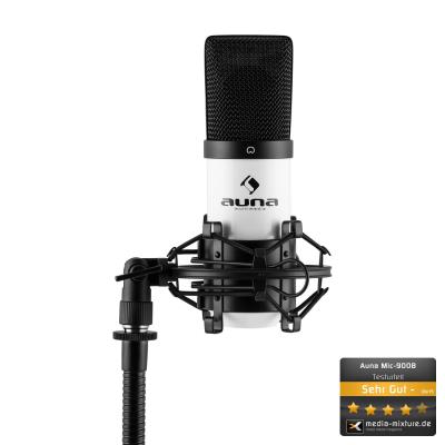 auna MIC-900WH Microphone à condensateur USB studio -blanc