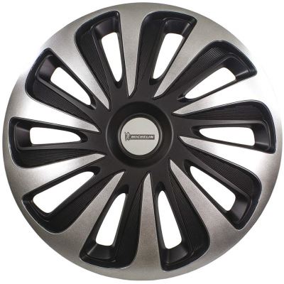 MICHELIN 009123 boîte 4 enjoliveurs 16 NVS 3D Black Edition, Noir, Set de 4