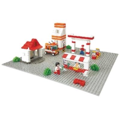 Jeu de construction SLUBAN Elements Town Series Plaque de construction Basic 40 x 40 cm Grise