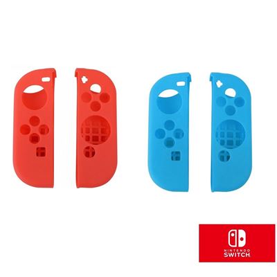 2 X Housse silicone de protection pour Joy-Con de Nintendo Switch - Rouge et Bleu