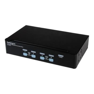 StarTech.com 4 Port Rack Mountable USB KVM Switch with Audio & USB Hub - KVM / audio / USB switch - 4 poorten - desktop