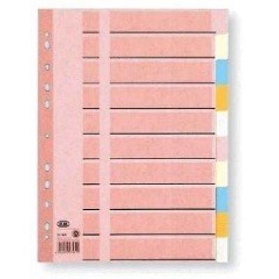 Elba - intercalaires en carton, uni, a4, couleur, 10 positionsen carton manille - 110 g m2, ac page de garde inscriptible perfor