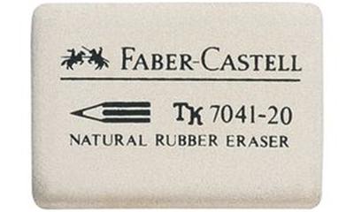 Faber-Castell - Gomme en caoutchouc 7041-20, blanc pour crayons, dimensions: (L)40 x (P)27 x (H)13 mm -184120