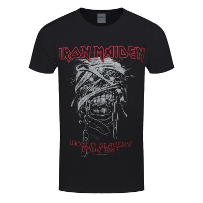 Iron Maiden T-Shirt World Slavery 1984 Tour Homme Noir - Taille S