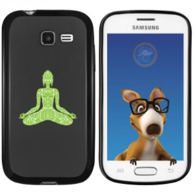 Coque Souple en gel noir pour Galaxy Trend Lite avec impression Motifs bouddha vert