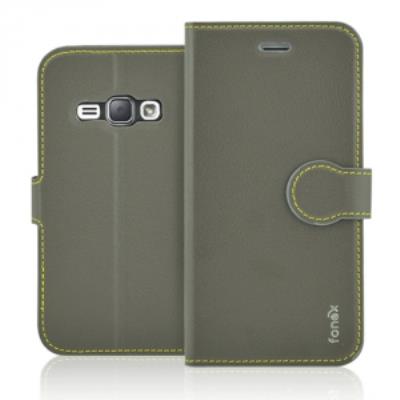 Etui Folio Fonex série Identity pour Galaxy J1-2016 coloris gris
