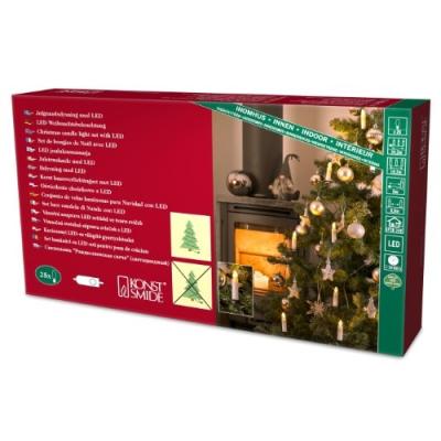 KONSTSMIDE 1004-010 GUIRLANDE DE SAPIN BOUGIE + INTERRUPTEUR + 25 LED BLANC CHAUD 24 V