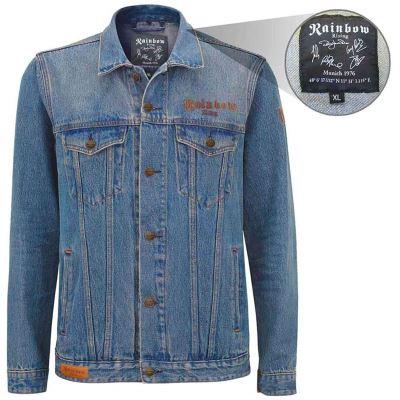 Rainbow Denim Veste Rising Band Logo Nouveau Officiel Homme Bleu