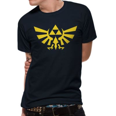 Men The Legend of Zelda Hyrule Logo Navy T-shirt: Medium