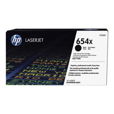 HP 654X - hoog rendement - zwart - origineel - LaserJet - tonercartridge ( CF330X )