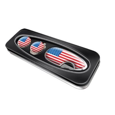 Asbri golf pitchmaster relève-pitch et clip capuchon dans un coffret cadeau en métal usa