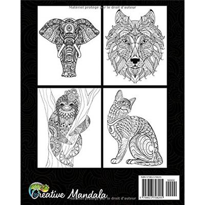 Mandalas animaux - 50 coloriages animaux pour les enfants de 6 ans et plus  - 103 pages Format A4
