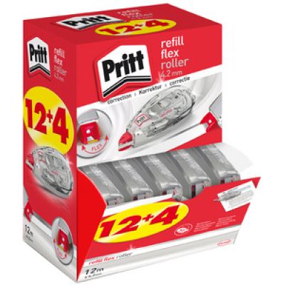 pritt pritt roller correcteur refill flex 970, multi pack de 16 noir