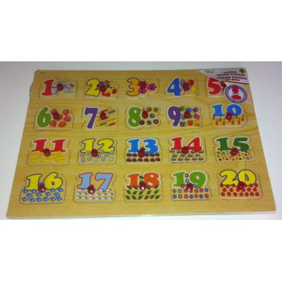 Puzzle à encastrer en bois : Les Chiffres (1548)