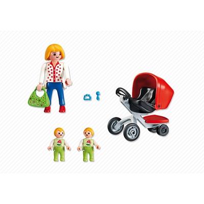 Playmobil 5573 city life - maman avec jumeaux et landau