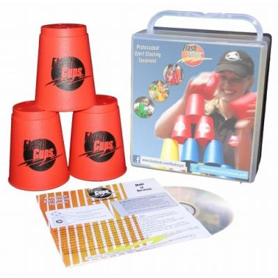Speed stacking flashcups (12 stk., rot) mit lunchbox+dv