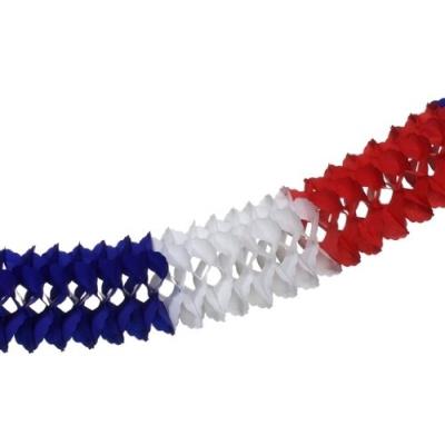 Papstar guirlande france 4 m , bleu blanc rouge, en papier 19284