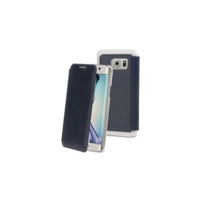Muvit Made in Paris Crystal Folio - Flip cover voor mobiele telefoon - polyurethaan - donkerblauw - voor Samsung Galaxy S6 edge