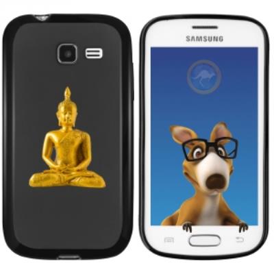 Coque Souple en gel noir pour Galaxy Trend Lite avec impression Motifs bouddha or