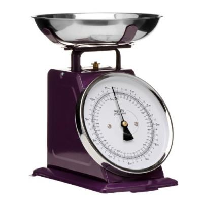 PREMIER HOUSEWARES - BALANCE DE CUISINE STYLE RÉTRO - BOL EN INOX - VIOLET - 5 KG