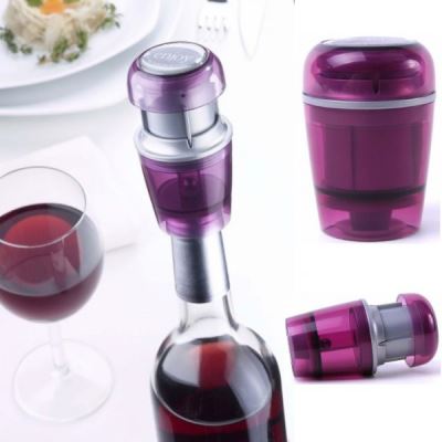 Lot de 2 Bouchons sous-vide Ã  vin Vacu-Wine violine
